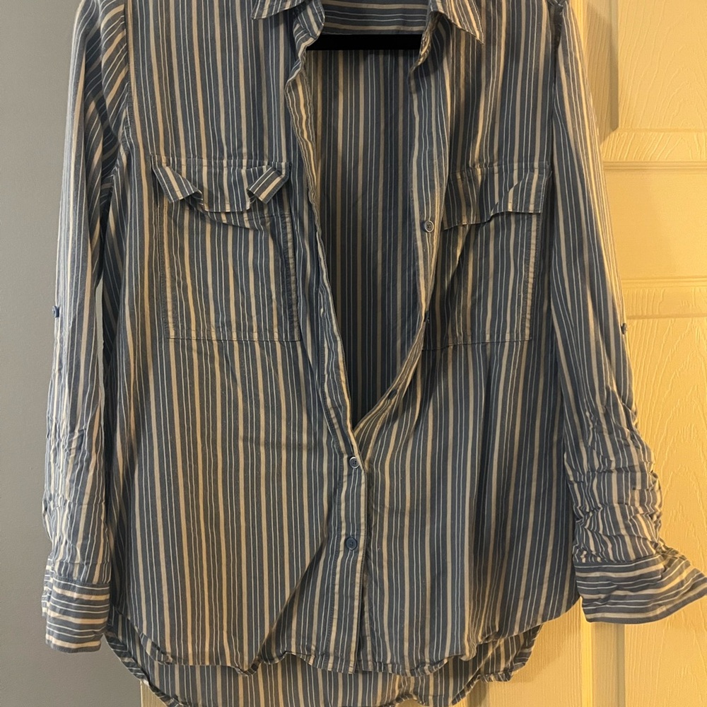 Babaton Blue and White Striped Shirt